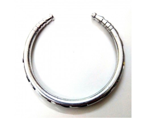 THICK Scratched Rounded Bracelet Cuff Kada Kadaa - Men Women - Fashion Classy 1